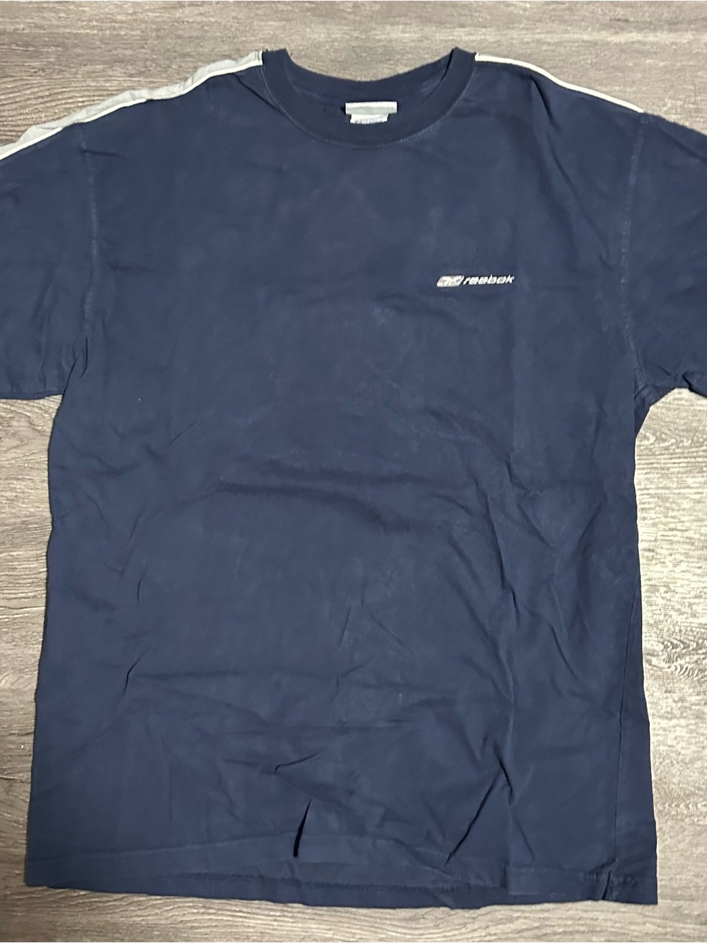 Late 1990s - vintage Reebok Navy Bule Crewneck T-shirt